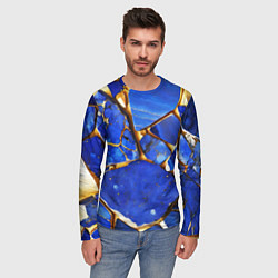 Лонгслив мужской A gold mineral in a blue stone, цвет: 3D-принт — фото 2