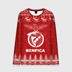 Мужской лонгслив Новогодний Benfica с оленями