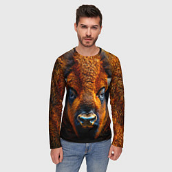 Лонгслив мужской Голова бизона, цвет: 3D-принт — фото 2