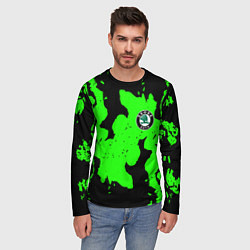 Лонгслив мужской Skoda flame steel, цвет: 3D-принт — фото 2