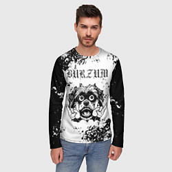 Лонгслив мужской Burzum - рок пес, цвет: 3D-принт — фото 2