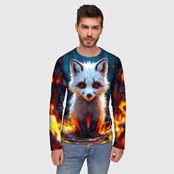 Лонгслив мужской Песец в огне, цвет: 3D-принт — фото 2