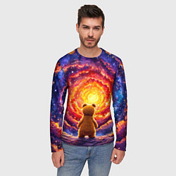 Лонгслив мужской Медвежонок смотрит в космос, цвет: 3D-принт — фото 2