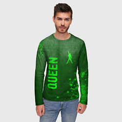 Лонгслив мужской Queen - green gradient вертикально, цвет: 3D-принт — фото 2