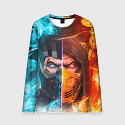 Лонгслив мужской Mortal Kombat - Саб-зиро и Скорпион, цвет: 3D-принт