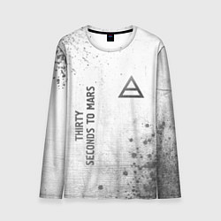 Лонгслив мужской Thirty Seconds to Mars - white gradient вертикальн, цвет: 3D-принт