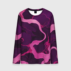 Лонгслив мужской Узоры фиолетового и розового цвета, цвет: 3D-принт