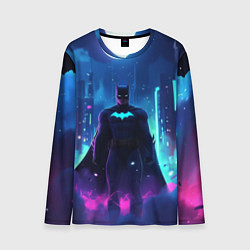 Мужской лонгслив Бэтмен неоновый город