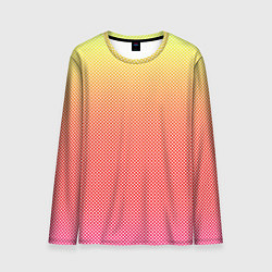 Мужской лонгслив Жёлто-красный градиент в мелкий горошек