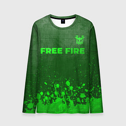 Мужской лонгслив Free Fire - green gradient посередине