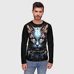 Лонгслив мужской Все дуреют с этих киборгов, цвет: 3D-принт — фото 2