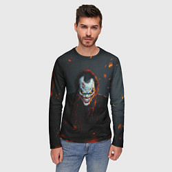 Лонгслив мужской Джокер оранжевые искры, цвет: 3D-принт — фото 2