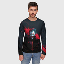 Лонгслив мужской Джокер и красная полоса краски, цвет: 3D-принт — фото 2