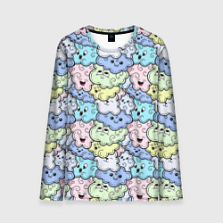 Мужской лонгслив Милые облачка мультяшные