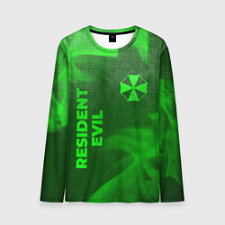 Лонгслив мужской Resident Evil - green gradient вертикально, цвет: 3D-принт