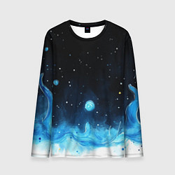 Мужской лонгслив Синяя светящееся краска