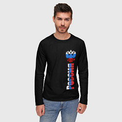 Лонгслив мужской Россия и герб в виде флага триколора, цвет: 3D-принт — фото 2
