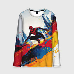 Мужской лонгслив Человек - паук и пролитая краска