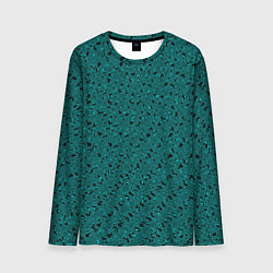 Лонгслив мужской Тёмный бирюзовый с чёрным текстура, цвет: 3D-принт