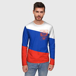 Лонгслив мужской Россия флаг с гербом, цвет: 3D-принт — фото 2