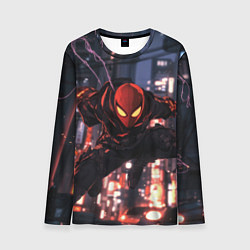 Мужской лонгслив Человек паук в черном