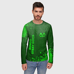 Лонгслив мужской Bungo Stray Dogs - green gradient вертикально, цвет: 3D-принт — фото 2