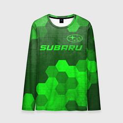 Мужской лонгслив Subaru - green gradient посередине