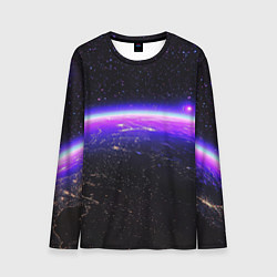 Мужской лонгслив Планета и неоновое свечение