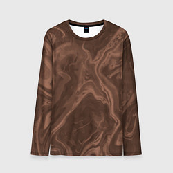 Мужской лонгслив Коричневый абстракция в точку