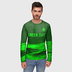 Лонгслив мужской Green Day - green gradient посередине, цвет: 3D-принт — фото 2