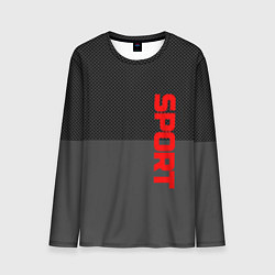 Мужской лонгслив Sport красными на сером