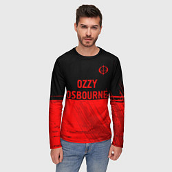 Лонгслив мужской Ozzy Osbourne - red gradient посередине, цвет: 3D-принт — фото 2