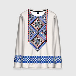 Мужской лонгслив Славянская вышиванка - узор обережник