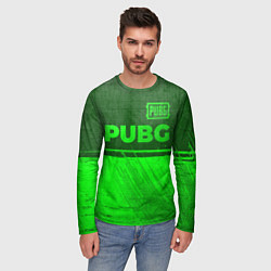 Лонгслив мужской PUBG - green gradient посередине, цвет: 3D-принт — фото 2