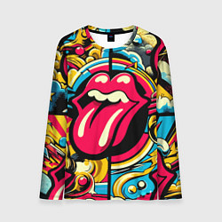 Лонгслив мужской Rolling Stones logo - pop art pattern, цвет: 3D-принт