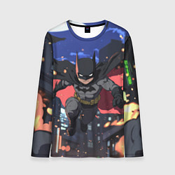Лонгслив мужской Злой Бэтмен в полете, цвет: 3D-принт