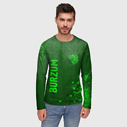 Лонгслив мужской Burzum - green gradient вертикально, цвет: 3D-принт — фото 2