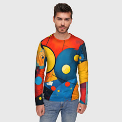 Лонгслив мужской Динамичный красочный паттерн, цвет: 3D-принт — фото 2
