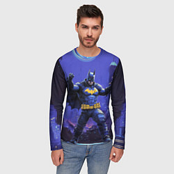 Лонгслив мужской Бэтмен в стойке победителя, цвет: 3D-принт — фото 2
