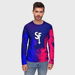 Лонгслив мужской Sally face neon flame, цвет: 3D-принт — фото 2