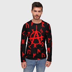 Лонгслив мужской Анархия символы, цвет: 3D-принт — фото 2