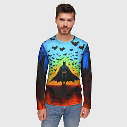 Лонгслив мужской Бэтмен и летучие мыши, цвет: 3D-принт — фото 2