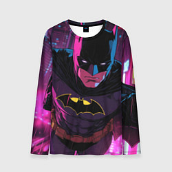 Лонгслив мужской Бэтмен в фиолетовом свете, цвет: 3D-принт
