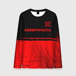 Мужской лонгслив CreepyPasta - red gradient посередине