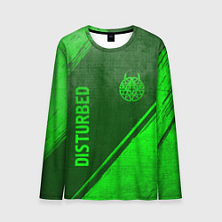 Лонгслив мужской Disturbed - green gradient вертикально, цвет: 3D-принт