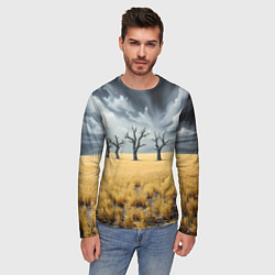 Лонгслив мужской Деревья в поле, цвет: 3D-принт — фото 2