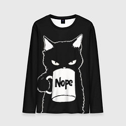 Лонгслив мужской Angry black cat nope, цвет: 3D-принт