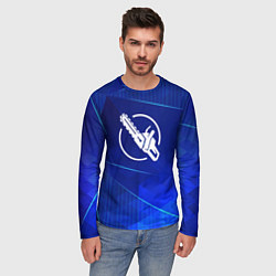 Лонгслив мужской Chainsaw Man blue poly, цвет: 3D-принт — фото 2
