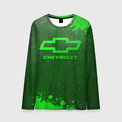 Мужской лонгслив Chevrolet - green gradient