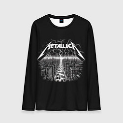 Лонгслив мужской Metallica - lightnings in metropolis, цвет: 3D-принт